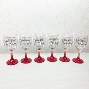 Cristar 6 You Had Me At Merlot Wine Glasses Red Stem Hearts Valentines Day 10 Oz